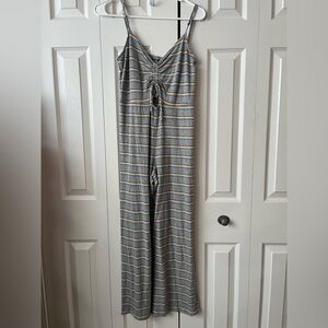 Wild Fable Striped Jumpsuit in Gray and Yellow